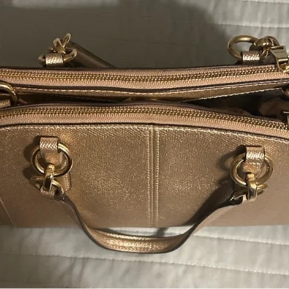 Coach Metallic Gold Satchel - Picture 5 of 9